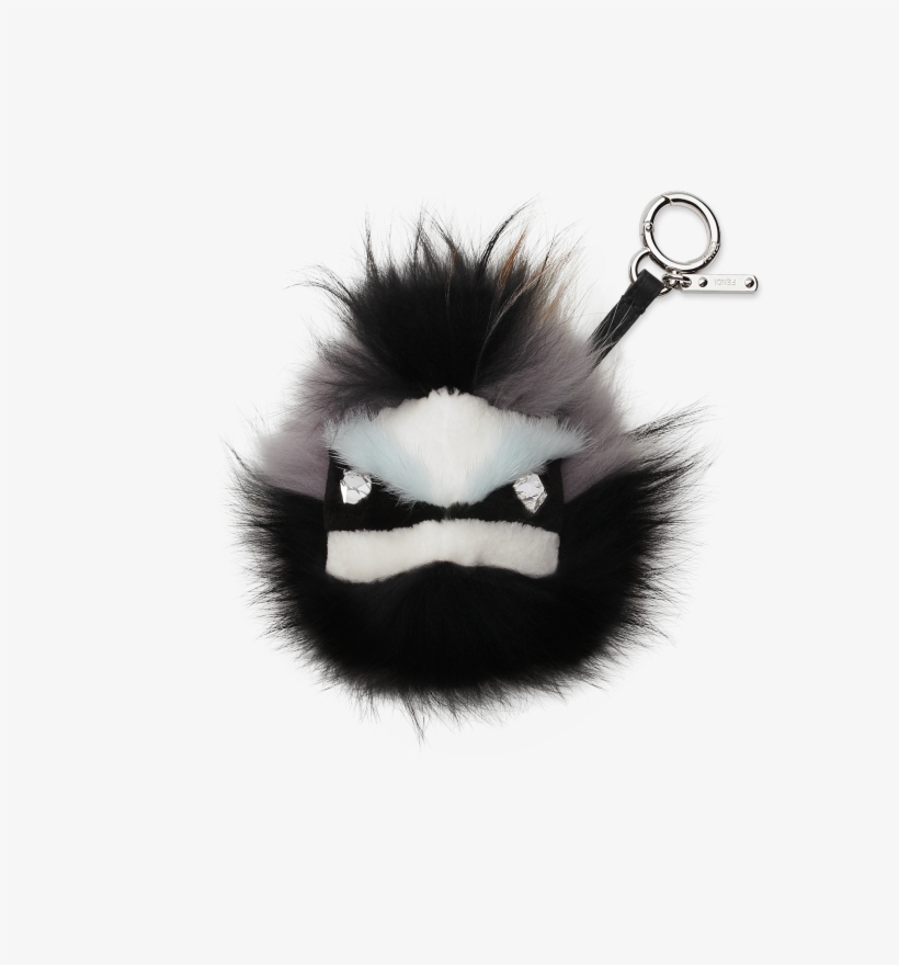 Fendi Black/grey Fur Buggies With Crystal Eyes - Fendi Monster Bugs Crystal Eyes, transparent png download