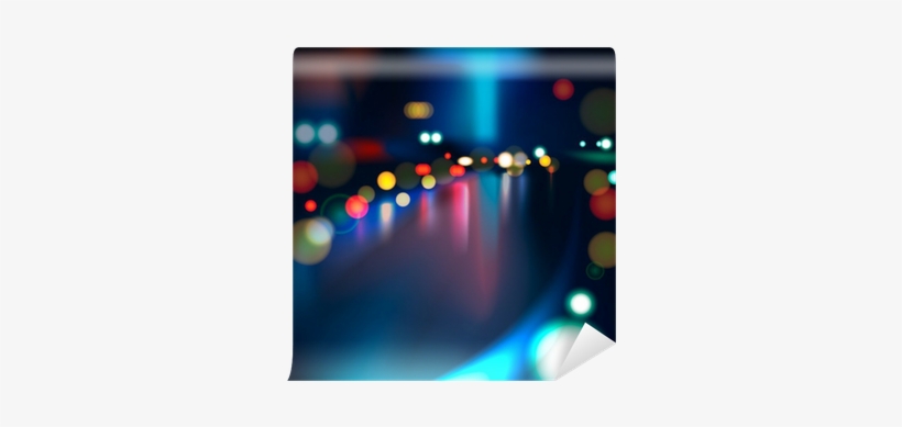 Blurred Defocused Lights On Rainy City Road At Night - Free Blurry City Lights Background Vector, transparent png download