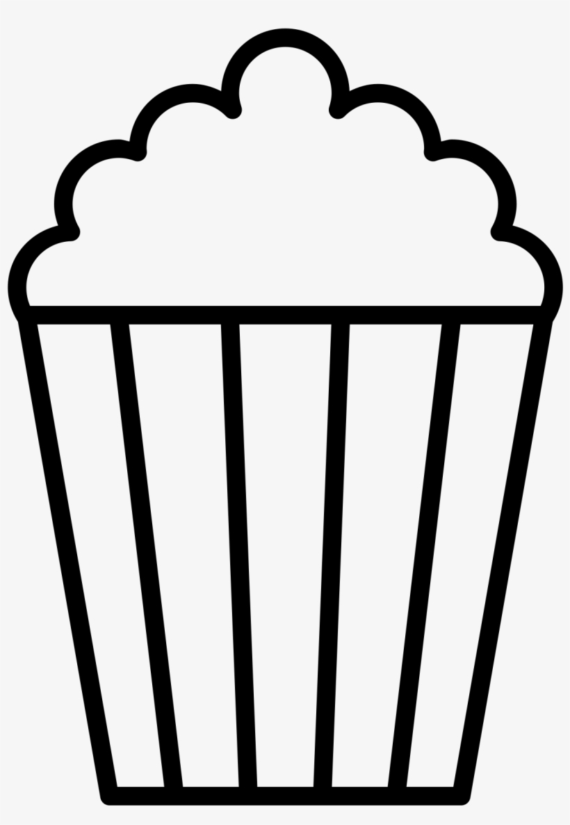 Open - Popcorn Clip Art Black And White, transparent png download