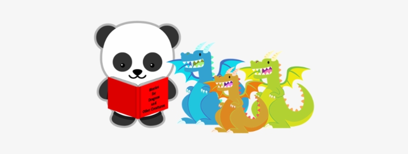 Panda Reading To Dragons - Giant Panda, transparent png download