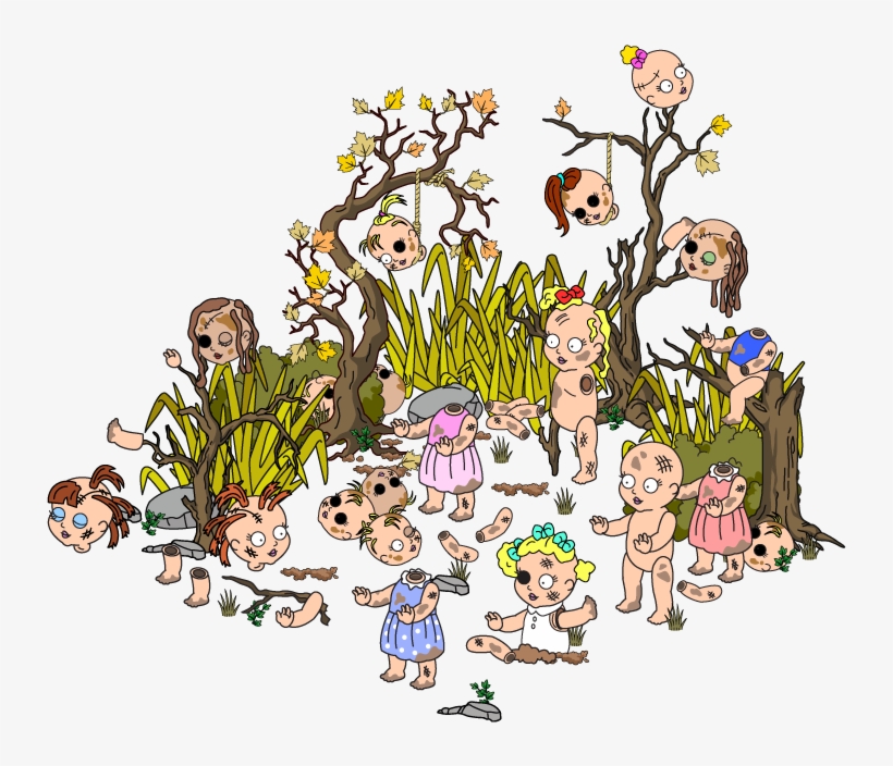 Creepy Doll Village - Design, transparent png download