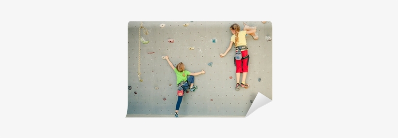 Two Little Girls Climbing A Rock Wall Wall Mural • - Climbing People Png, transparent png download