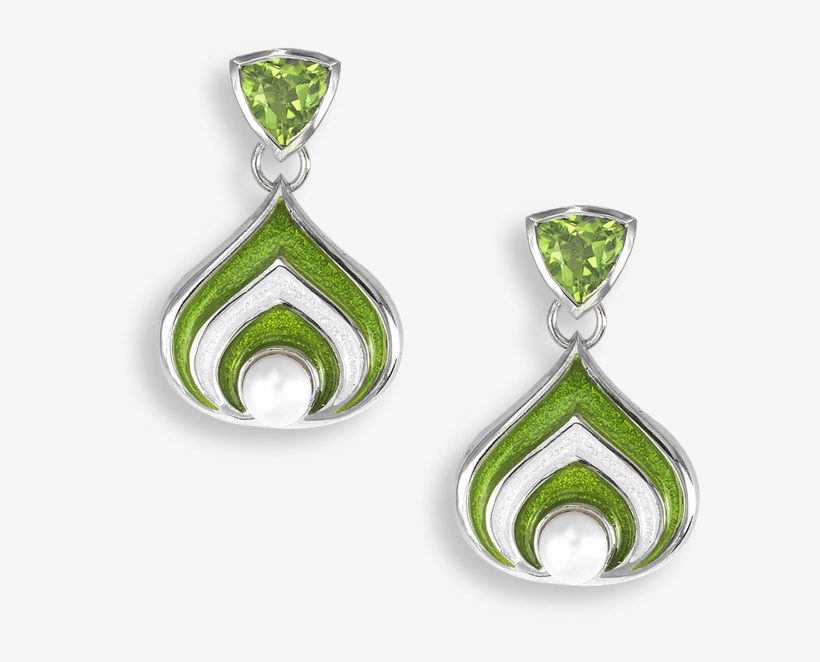 Nicole Barr Designs Sterling Silver Stud Earrings Teardrop - Green Teardrop Stud Earrings - Sterling Silver, transparent png download