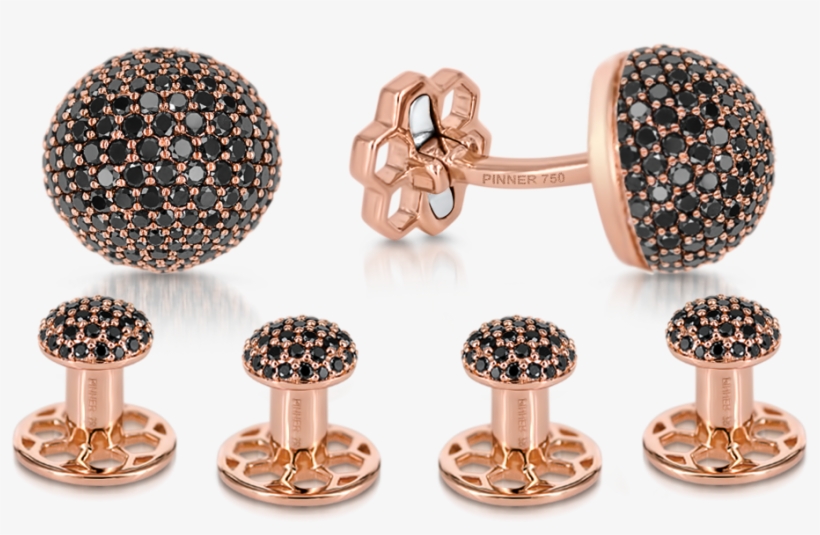 Sphere Tuxedo Studs And Sphere Cufflinks With Black - Diamond, transparent png download