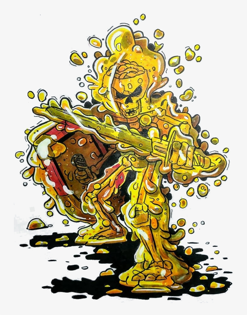 The Air Around This Yellow-brown Ooze Laden Skeleton - Illustration, transparent png download