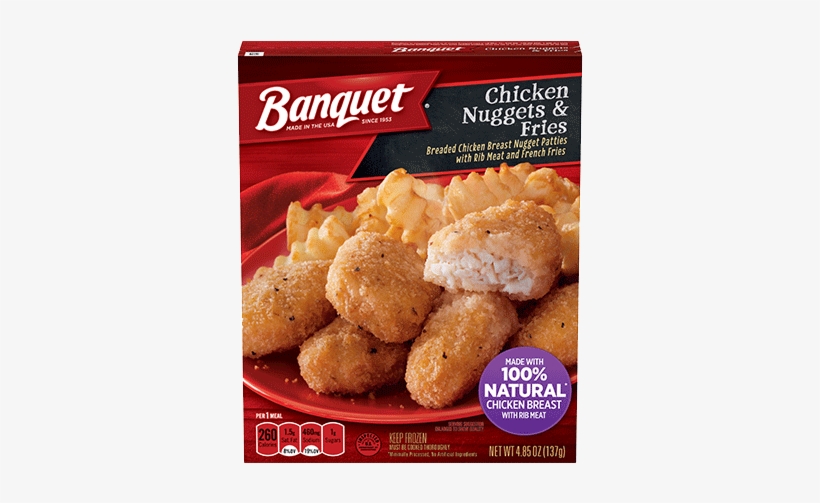 Chicken Nuggets And Fries - Banquet Dinners Chicken Nuggets And Fries, transparent png download