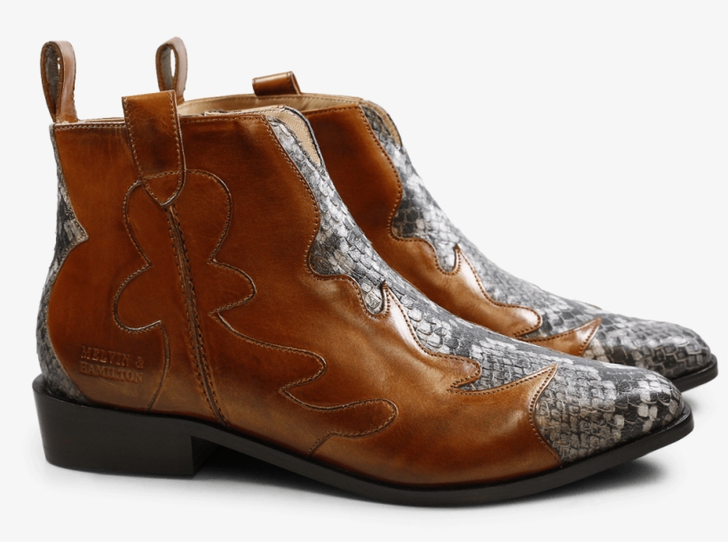 Ankle Boots Marlin 7 Snake Tan Gold Finish - Bottines Melvin & Hamilton Marlin 7 Snake Tan Gold, transparent png download
