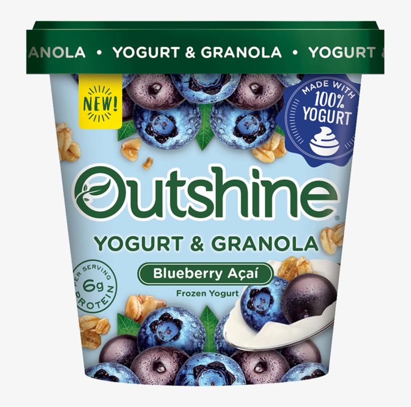Outshine Acai Blueberry Frozen Yogurt With Granola - Outshine Yogurt And Granola, transparent png download