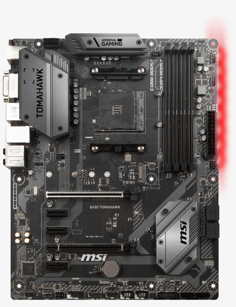 Msi B450 Tomahawk - Msi B450 Tomahawk Am4, transparent png download