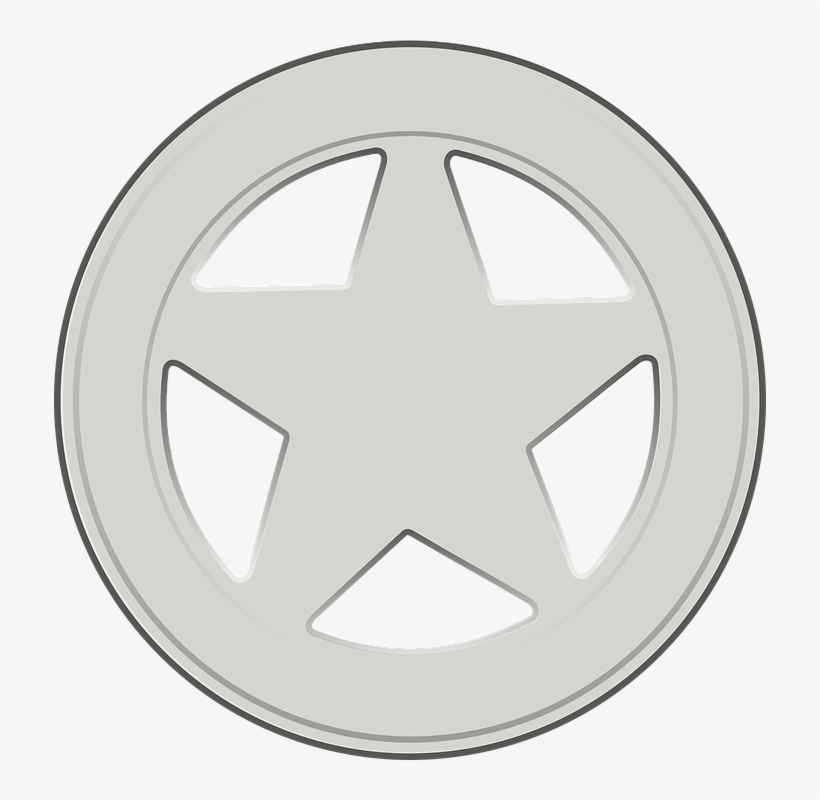 Sheriff, Badge, Star, Silver - Texas Ranger Badge Clip Art, transparent png download
