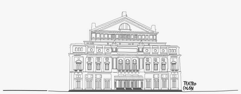 Teatro Colon Dibujo - Manor House, transparent png download