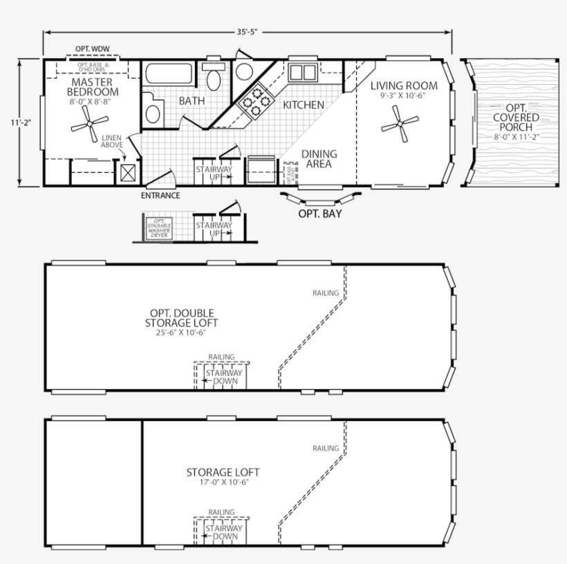 The Antelope Model Has 1 Bed And 1 Bath - Drawing, transparent png download
