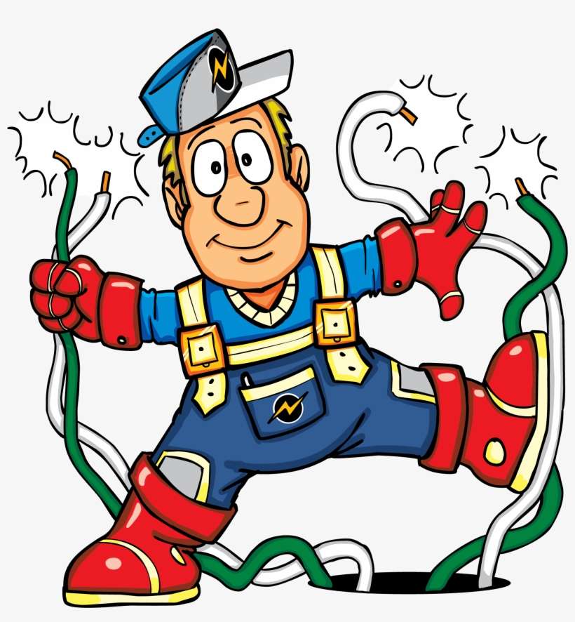 Electrician Clipart Free Download Clip Art On Dinosaur - Dibujos De Electricidad Basica, transparent png download