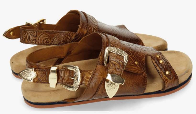 Sandals Helen 2 Floral Print Tan Buckle - Slide Sandal, transparent png download