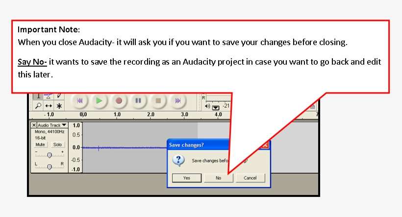 And Close Audacity It Will Ask You If You Want To Save - Diagram, transparent png download