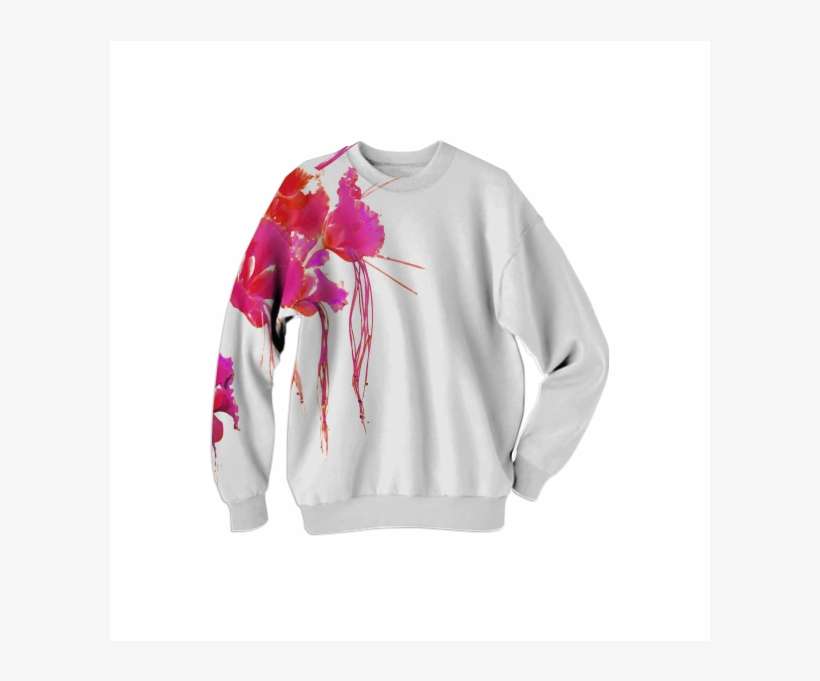 Minimalistic Floral Print Sweatshirt $68 - Orchid, transparent png download