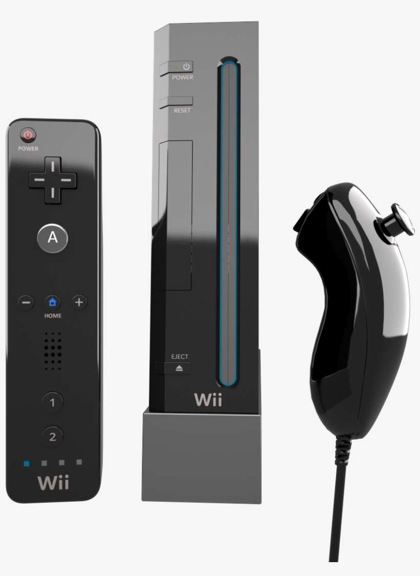 54 - 20120423092837920 - 1 - Large - Nintendo Wii Console - Black, transparent png download