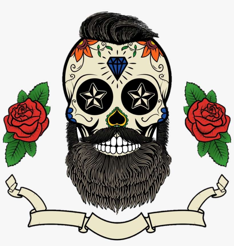 Mr T Shirt Skull T Shirt - Beard Sugar Skull Tattoo, transparent png download