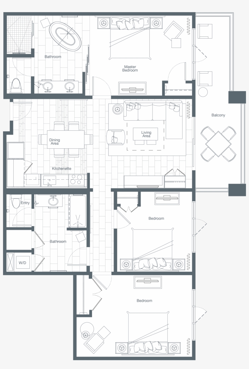 Three-bedroom Villa - Floor Plan, transparent png download