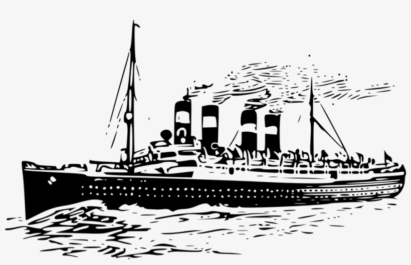 Navy Ships Clipart Shipping Boat - Cruise Ship Clip Art Black And White Png, transparent png download