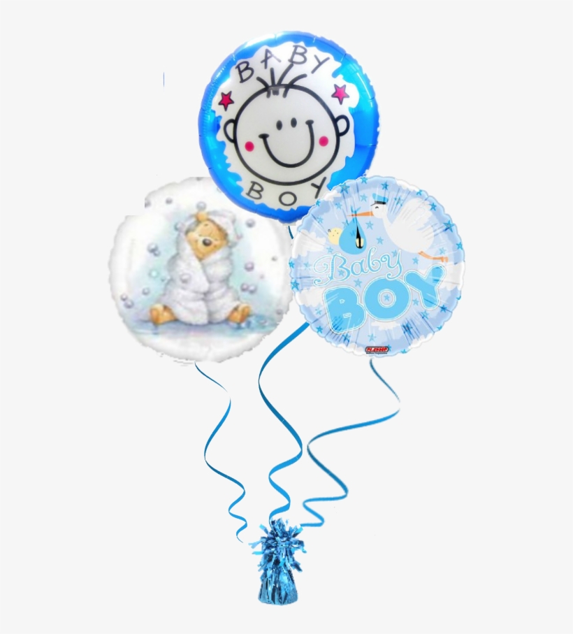 3 Baby Boy Balloons - Balloon, transparent png download