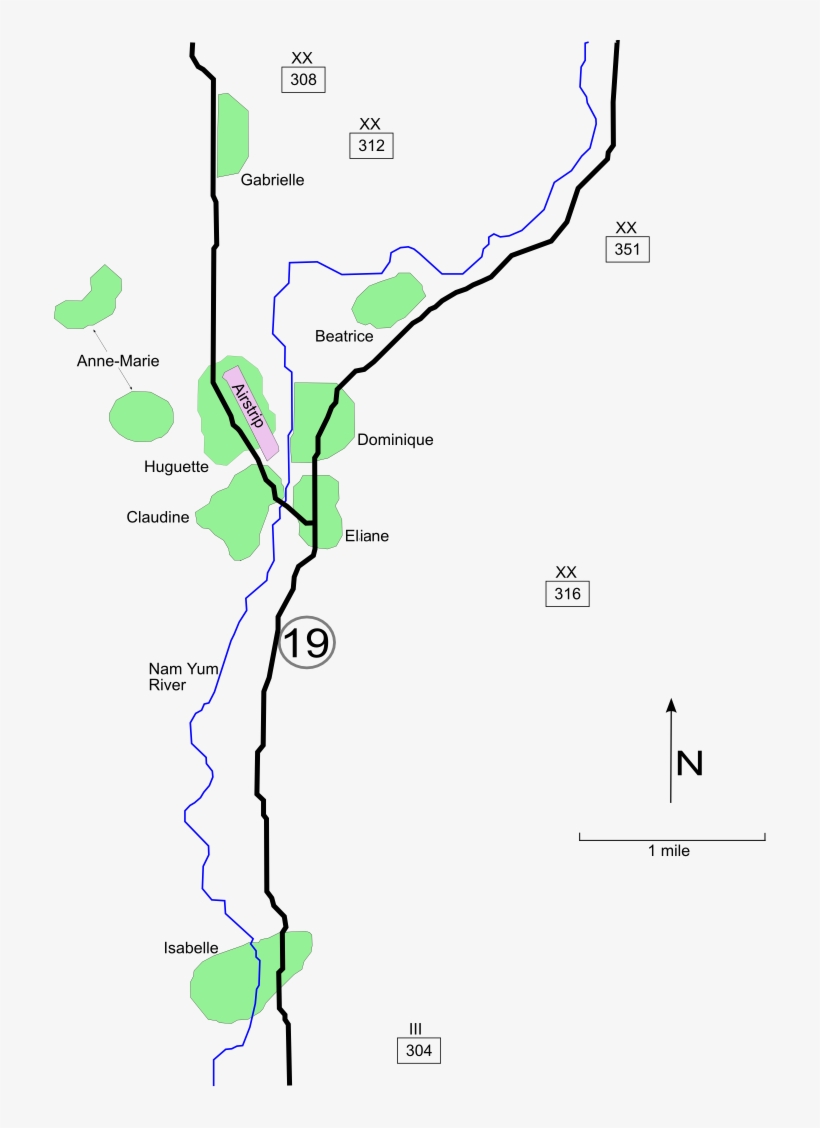 Dien Bein Phu Map - Battle Of Dien Bien Phu Map, transparent png download