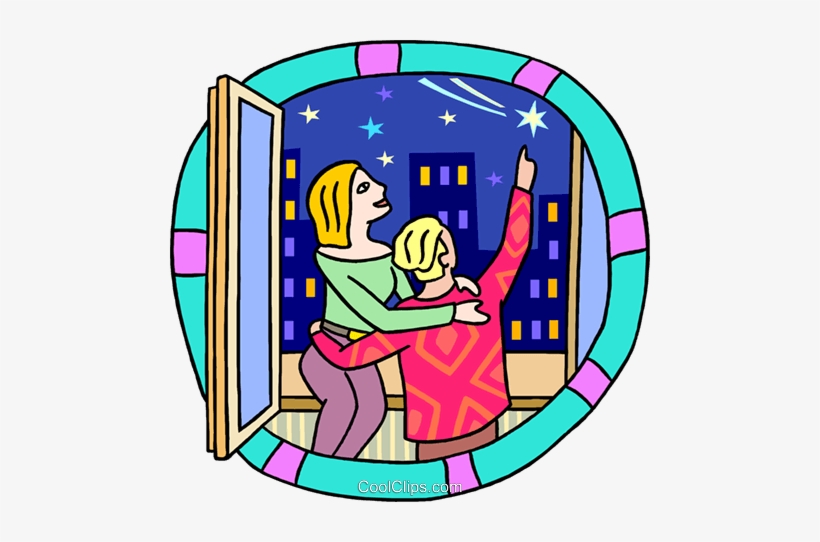 Couple Looking At Shooting Star Royalty Free Vector - Flying Star, transparent png download