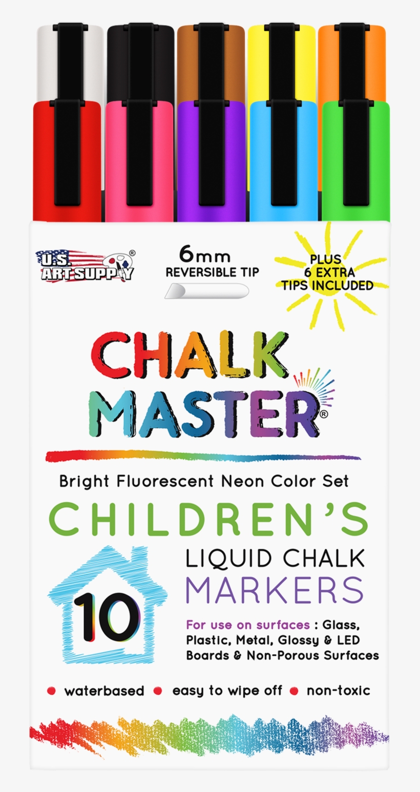 10 Children's Liquid Chalk Marker Set - Us Toys 10 Colour 6mm Window Chalkmaster Liquid Chalk, transparent png download