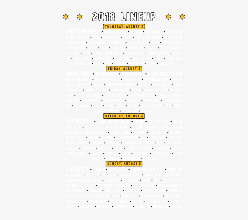 Jaden Smith - Lollapalooza 2018 Lineup By Day, transparent png download