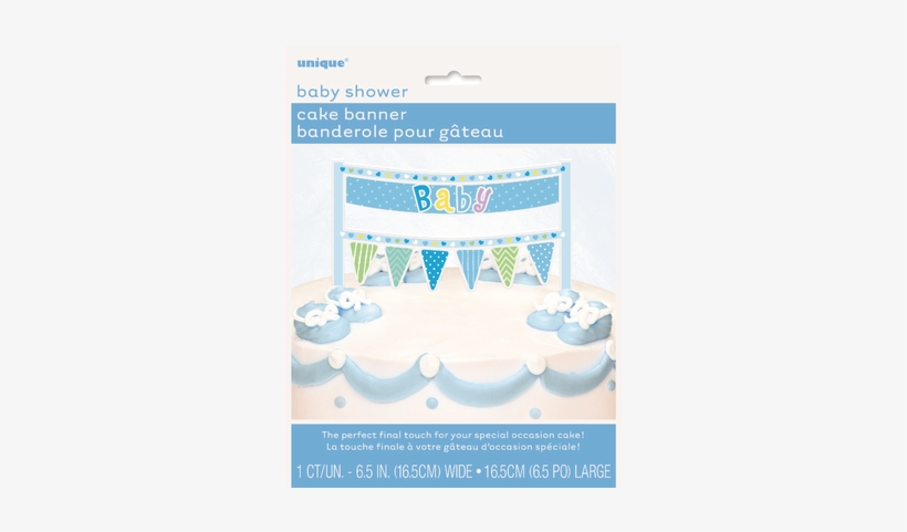 Baby Shower Blue Cake Topper Banner - Blue Polka Dots Baby Shower Cake Banner, transparent png download