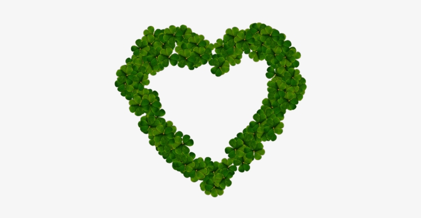 Heart Made Of Many Shamrocks - Green Leaf Heart Png, transparent png download