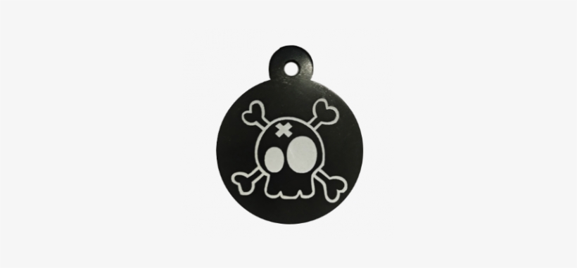 Placa De Identificación Grabable Círculo Negro Grande - Calavera, transparent png download