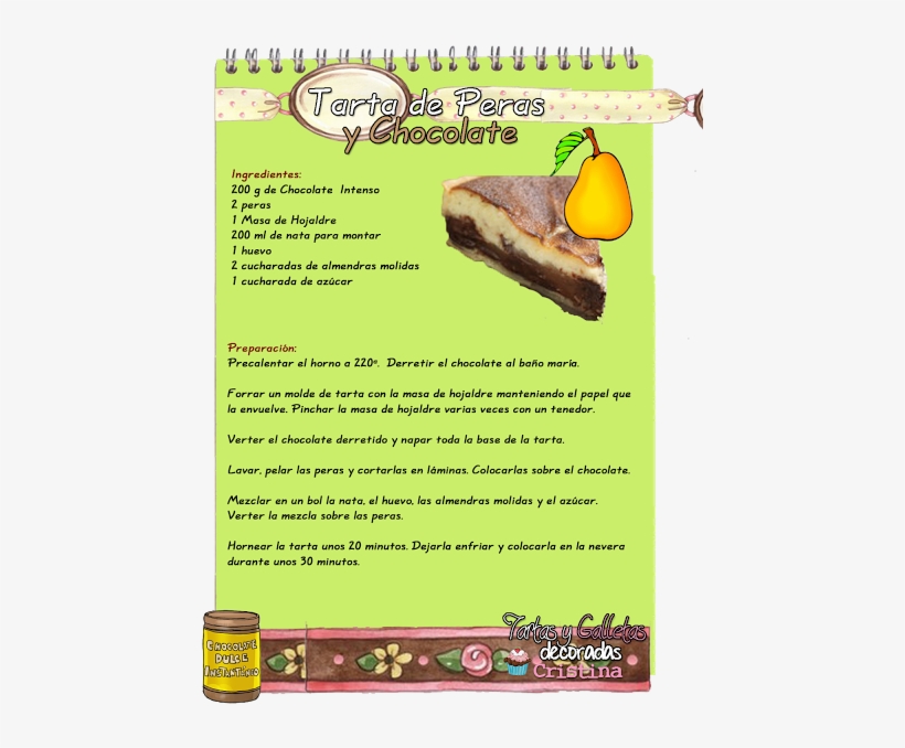 Tarta De Peras Y Chocolate - Ingredientes De Brazo Gitano, transparent png download