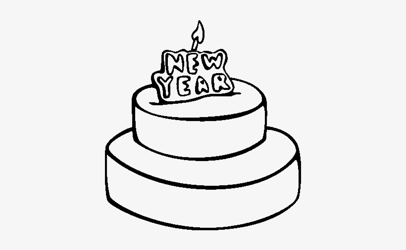New Year Cake Drawing, transparent png download