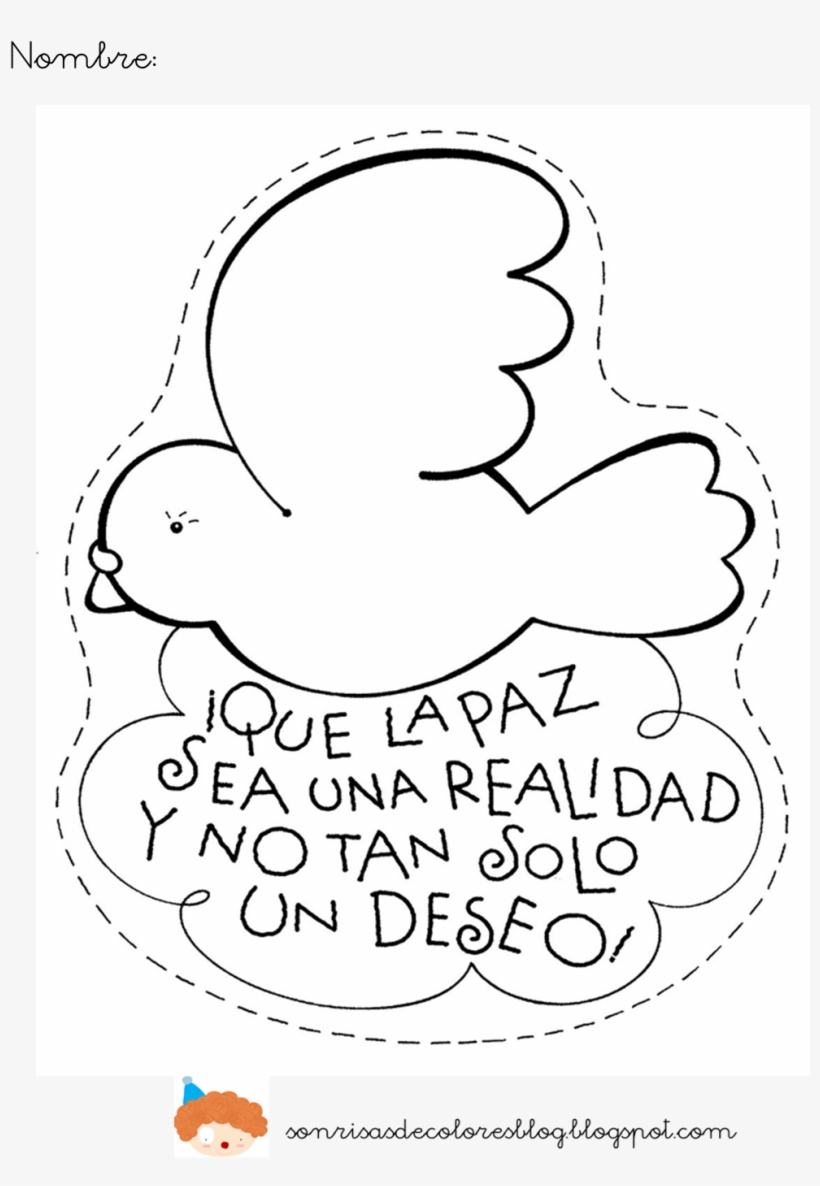 Seguimos Celebrando El Día De La Paz, Para Ello Hoy - Dia De La Paz Para Colorear, transparent png download