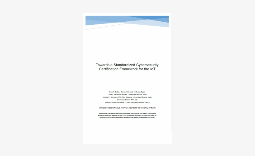 White Paper Towards A Standardized Cybersecurity Certification - Internet Of Things, transparent png download