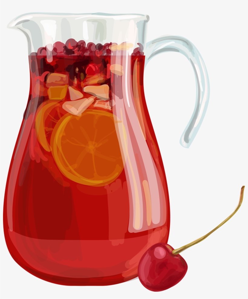 Pitcher Clipart Fruit Punch - Sangria Vector, transparent png download