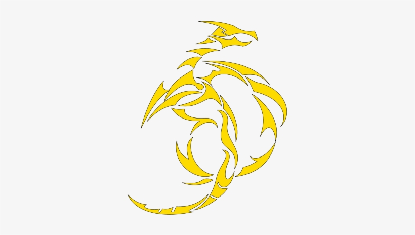 File - Dragon-154551 Gold - Svg - Orange Abstract Dragon Shower Curtain, transparent png download