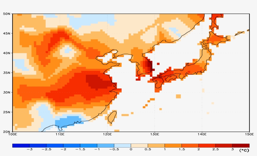 Distribution Of Surface Air Temperature Anomalies During - Temperature In East Asia, transparent png download