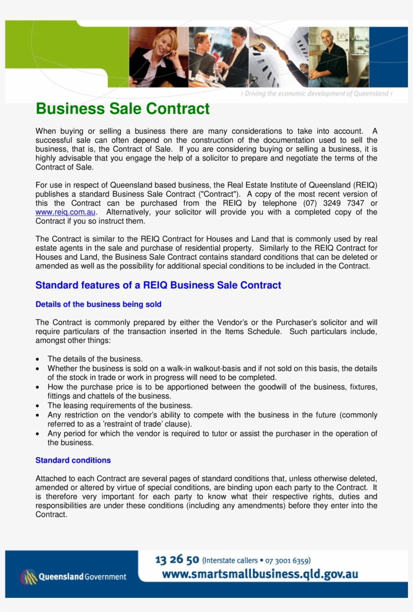 Sale Of Business Contract Main Image - Business, transparent png download