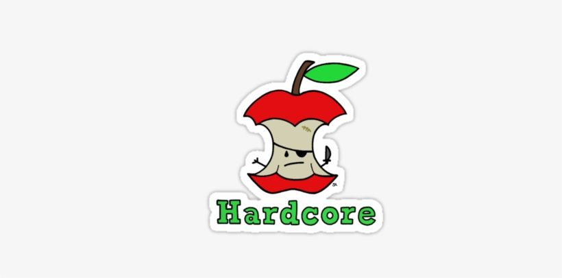 "hardcore" Stickers By Stacey Roman - Hard Core Apple Core, transparent png download