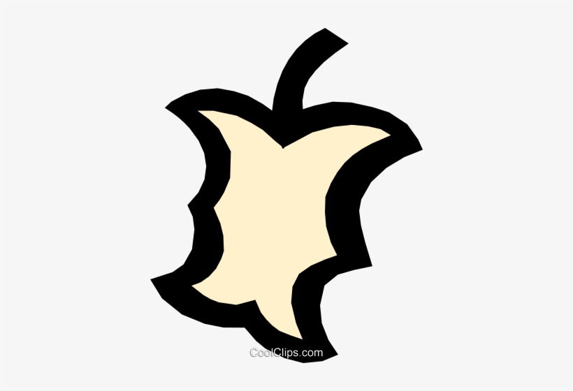 Apple Core Royalty Free Vector Clip Art Illustration - Illustration, transparent png download