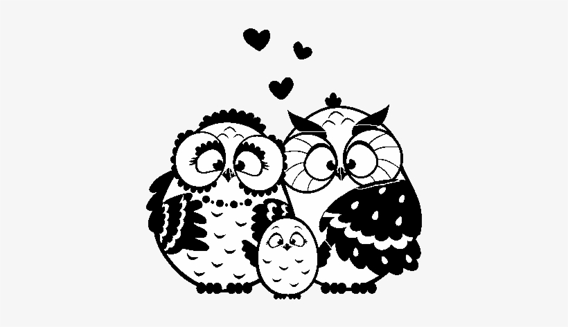 Dibujo De Familia Búho Para Colorear - Tatuajes Familia De Buhos, transparent png download
