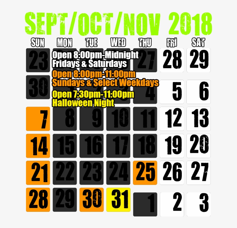 Dates & Hours Of Operation - 2011, transparent png download