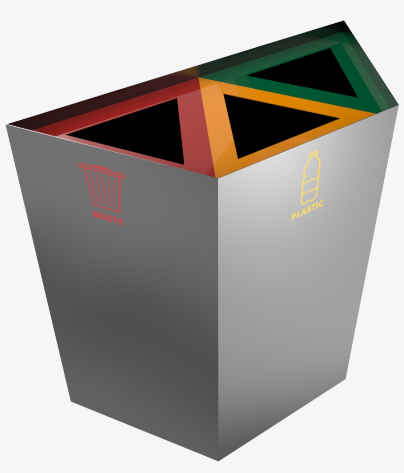 Recipientes Geométrico De Reciclaje De Metal - Box, transparent png download