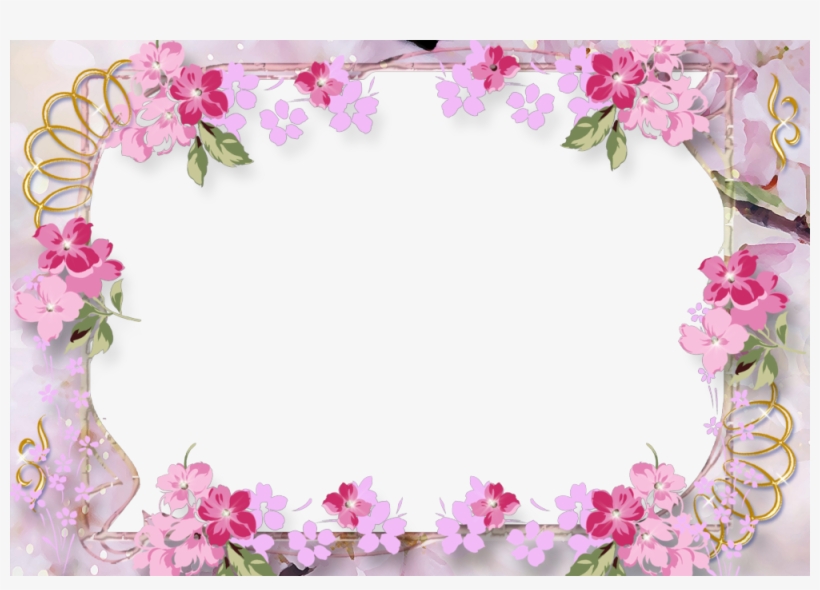 Marco De Fotos Para 15 Años - Cartoon Flowers And Butterflies, transparent png download