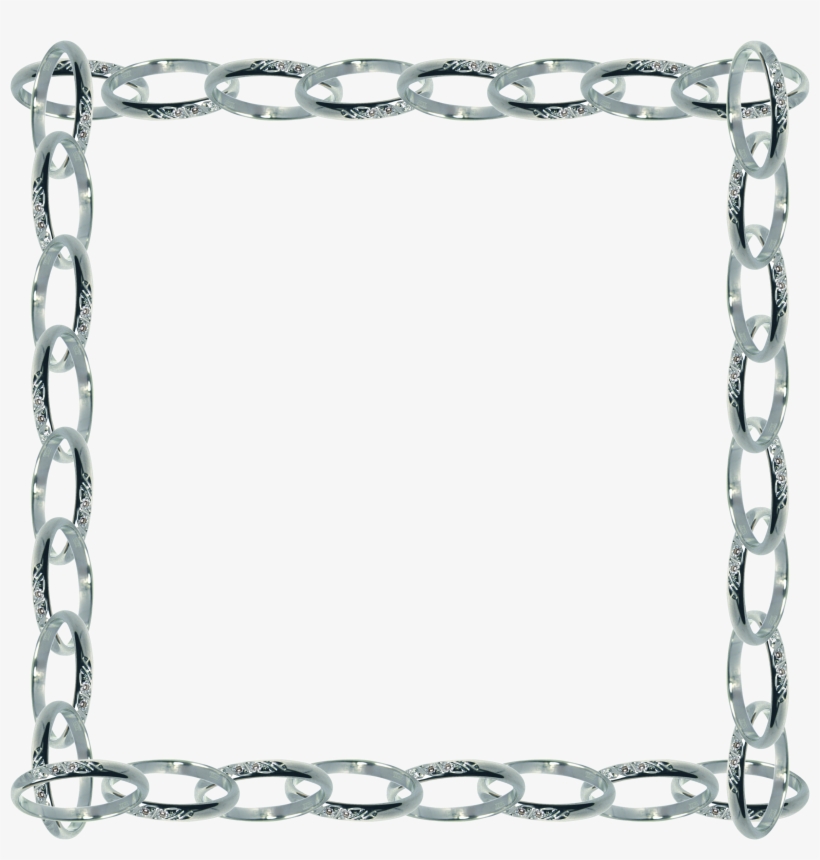 Cadena Plateada - Marco De Cadenas Png, transparent png download