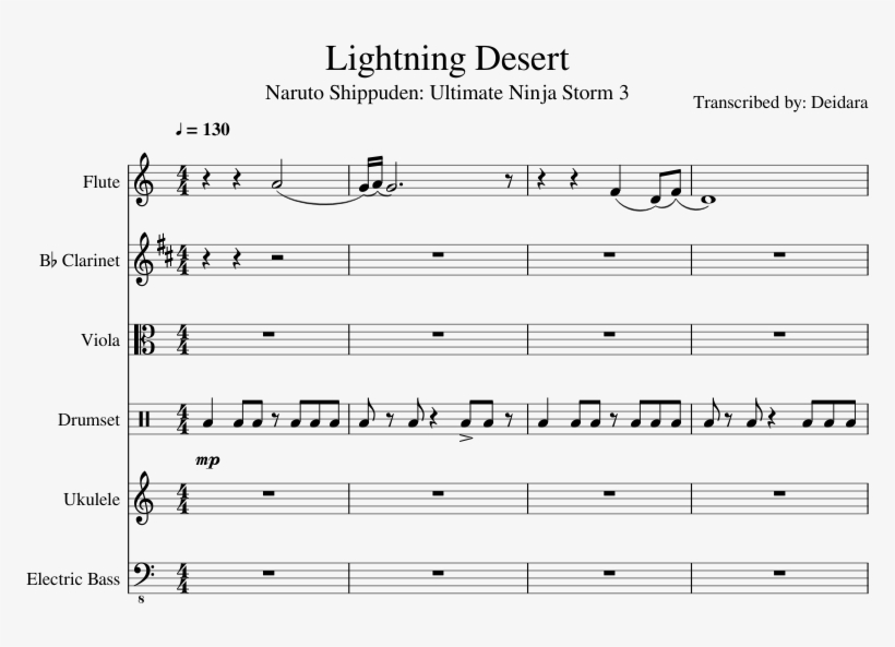 Lightning Desert Sheet Music Composed By Transcribed - Sheet Music, transparent png download