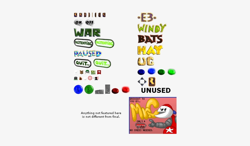 Main/pause Menu Text & Icons - Conker's Bad Fur Day, transparent png download