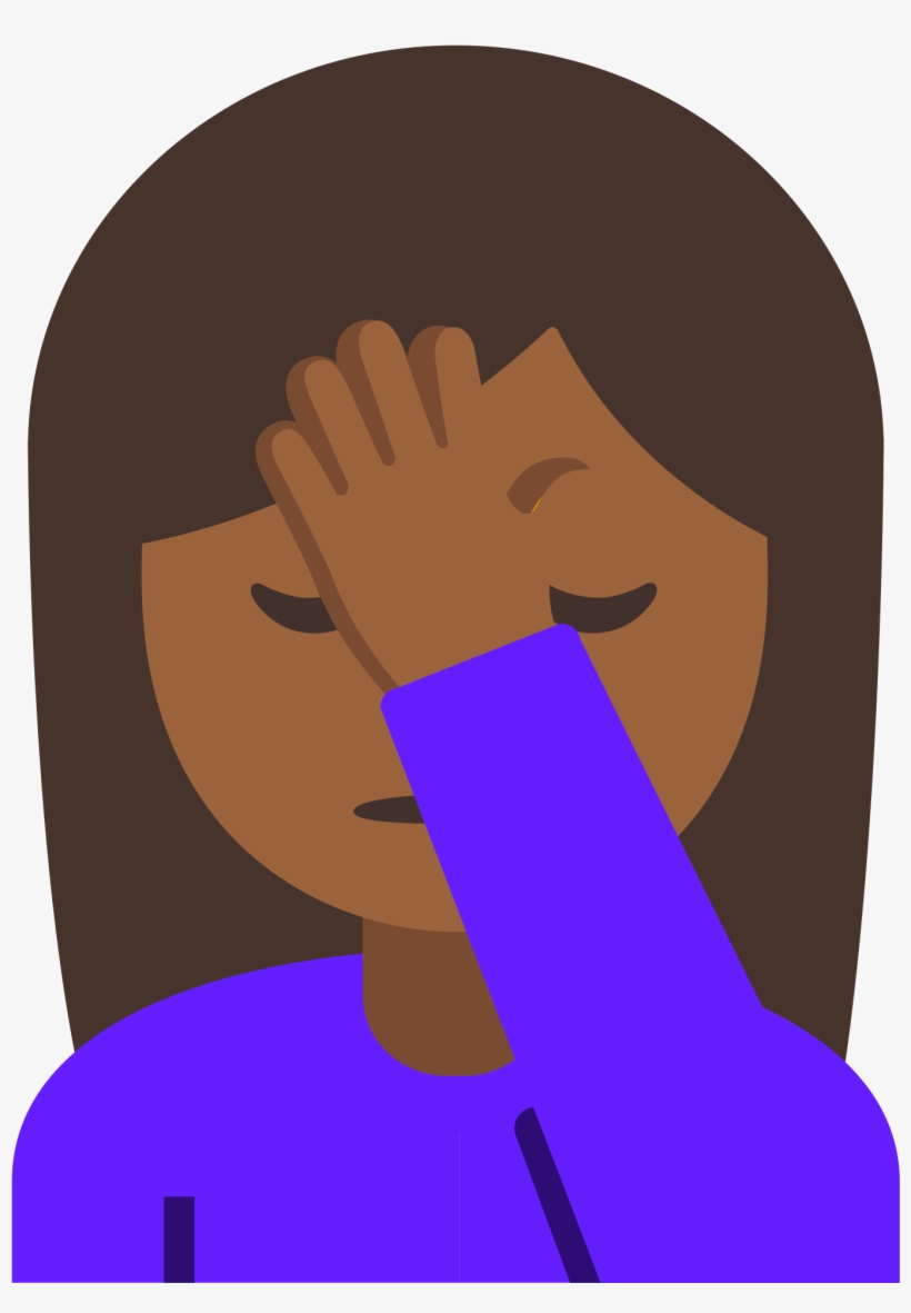 Open - Mujer Con La Mano En La Frente Emoticon, transparent png download